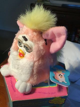 VINTAGE FURBY BABIES ELECTRIC GREAT COLORS PINK WHITE YELLOW FUN PET 2
