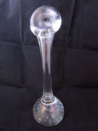 Erickson Art Glass Clear Form Controlled Bubble Base 8.  75 " Bud Vase Vintage