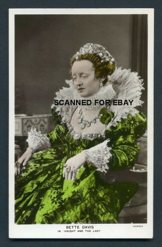 Bette Davis Vintage Picturegoer Colourgraph 1930s Photo Postcard C345