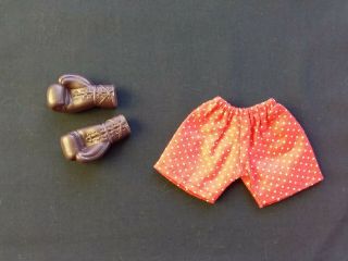 Vintage Barbie Ken Doll Boxing Gloves And In Training Shorts