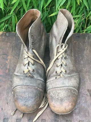 Vintage Leather Rugby Boots Leather Laces Prop Staging Sports Bar
