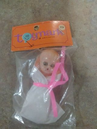 Vintage Toymark 3 " Plastic Baby Doll - In Package