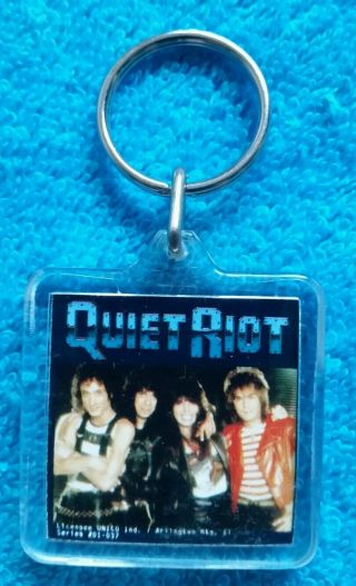 Rare Quiet Riot 1984 Vintage Rock N Roll Music Keychain