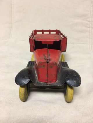 Vtg Marx or Wyandotte or Girard Pressed Steel Truck and Stake Trailer Toy Truck 2