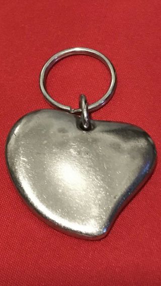 Air France Vintage Air Lines Solid Heavy Heart Keychain
