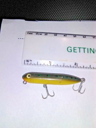 Old Lure Heddon Tiny Zara Pooch Frog Pattern For Bass And Panfish Fishing.