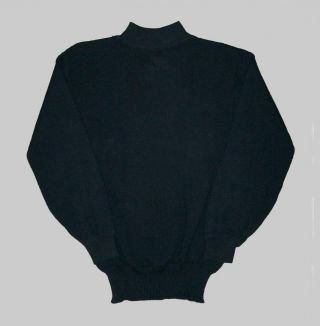 Old Vtg 1970s Vietnam War Era Usn Us Navy Dark Blue Wool Knit Sweater Great Cond