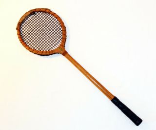 Antique Vintage 1930s.  Bancroft Bamboo/ Ash Squash Racquet,  All Beauty