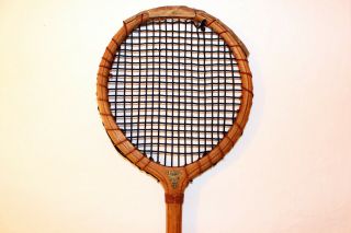 Antique vintage 1930s.  BANCROFT bamboo/ ash squash racquet,  all beauty 2