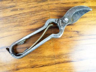 Vintage Hibbard Hand Held Garden Clippers Pruners Metal Tools Pruning Scissors 2