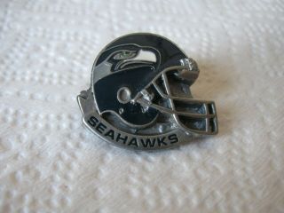 Vintage Seattle Seahawks Team Nfl Enamel Pewter Helmet Lapel Hat Pin