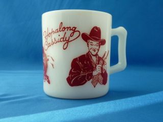 Hopalong Cassidy Milk Glass Child’s Mug – Vintage 1950s In Red