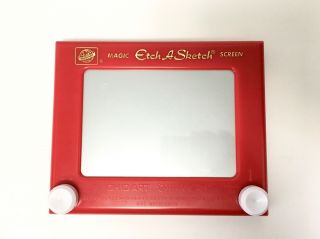 Vintage 505 Ohio Art Magic Etch A Sketch Drawing Screen Red