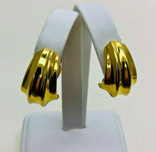 Vintage Jewellery Signed Givenchy,  Paris,  York Gold Plated Clip On Earrings