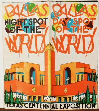 1936 Texas Centennial Exposition Dallas Vintage Brochure Poster B