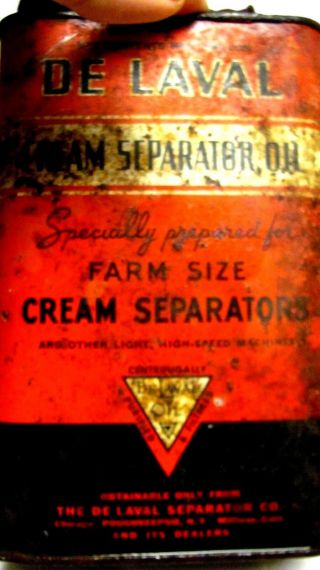 De Laval Cream Separator Oil 1/2 Gal.  Milk Machine Tin Empty Vintage Early 1900