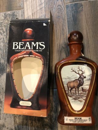 Vintage Jim Beam Kentucky Whiskey Bottle Decanter James Lockhart Elk