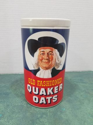 Vtg Quaker Oats Cookie Jar Canister Ceramic Regal China Quacker Adv.  1977