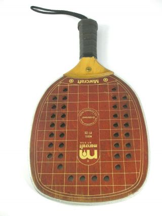 Vintage Marcraft Paddleball Paddle Pt - 120 Wooden Paddle Ball Racquet Wood Racket