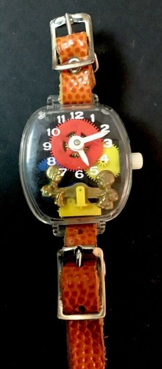 Vintage 70’s Leisure Dynamics Clear Plastic Teetertottertoy Watch