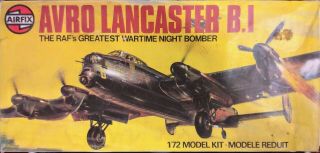 Vintage Airfix Un - Made Plastic Kit Of An Avro Lancaster B.  I Bomber 1/72 Scale