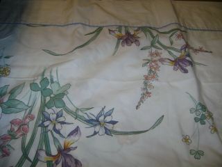 Full Size Flat Sheet.  Vintage J C Penney.  Floral & Butterflies