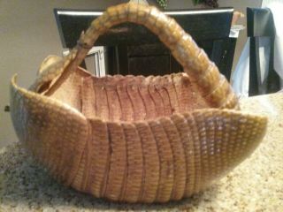 Vintage Real Armadillo Shell Taxidermy Basket Purse From Vietnam War