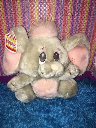 Nwt - Htf - Rare - Vintage - 9” 1981 Carousel By Guy Plush Grey/pink Mouse