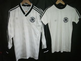 Two Vintage Adidas West Germany Football Shirts 1980 