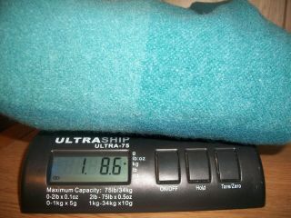 Vintage Twa Throw Blanket 40 " X52 " Peru 100 Virgin Wool Turquoise Plaid Check
