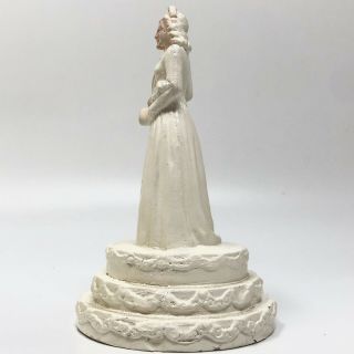 Vtg 1947 Art Deco WEDDING CAKE TOPPER BRIDE GROOM COAST NOVELTIES top hat 6