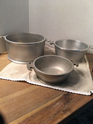 Set Of 3 Vintage Guardian Ware Service Cast Aluminum Pans Cookware No Lids