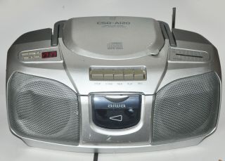 Aiwa Csd - A120u Cassette Cd Player Radio Tuner Portable Boombox Stereo Vtg