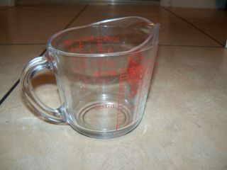 Vintage Oven Basics 2 Cup Glass Measuring Cup Anchor Hocking 498 Made in U.  S.  A. 2