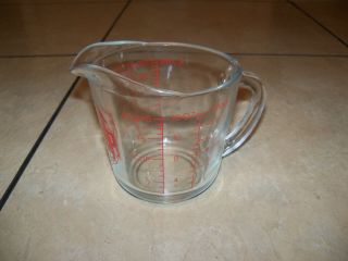 Vintage Oven Basics 2 Cup Glass Measuring Cup Anchor Hocking 498 Made in U.  S.  A. 3