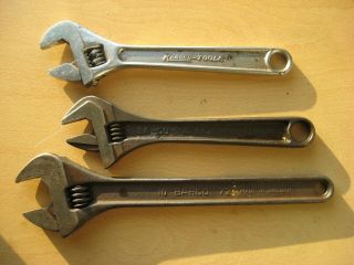 2 Vintage Bahco Adjustable Spanners (8 " And 10 ") Made In Sweden,  And A Kamasa 8 "