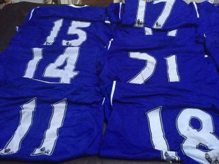 13 Vintage Everton Match Worn Shirts Team Match Kit For Player Reserves