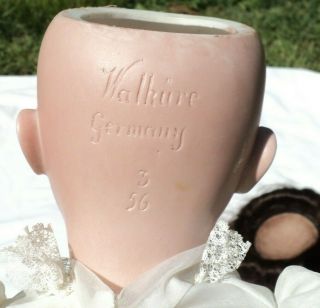 Old Antique Vtg Bisque Porcelain Baby Doll Walkure Germany 3/56 5