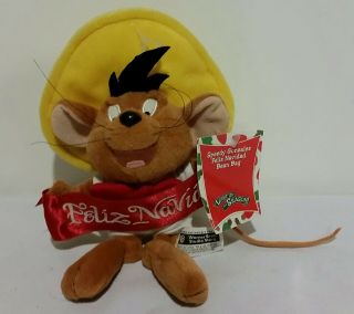 Vtg 1999 Warner Bros Holiday Feliz Navidad Speedy Gonzales Bean Bag Plush W/tag