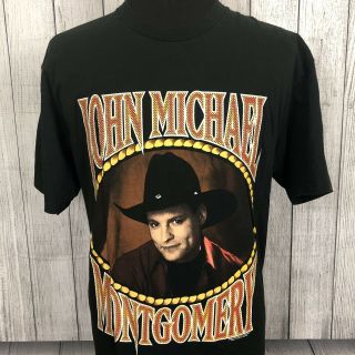 Vtg John Michael Montgomery Xl Black 1994 Concert Tour Short Sleeve T - Shirt