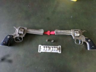 2 Vintage Nichols Stallion 32 Cap Gun Pistol & Bullets Parts