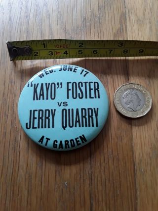 Vintage 1970 H/weight Boxers Jerry Quarry V Mac Foster Boxing Pin Back