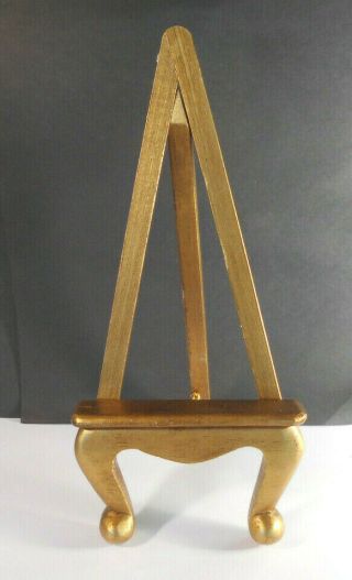 Gold Gilt Wood Picture Frame - Easel Display Stand Vtg 10.  25 " Tall