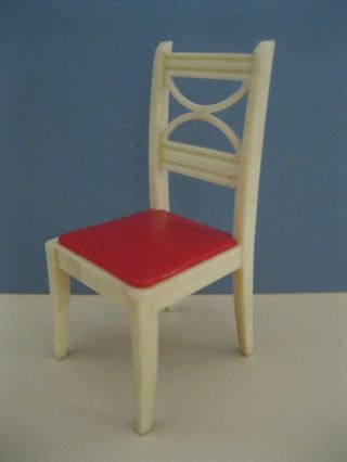 Renwal 1950s Vintage Doll House White/red Chair 4 Kitchen Table Lik Ideal Marx