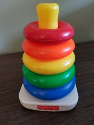 Vintage Fisher Price Rock - A - Stack 5 Color Rings Developmental Toy