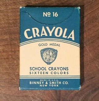 Vintage Crayola 16 Colors School Crayons Binney & Smith Co.