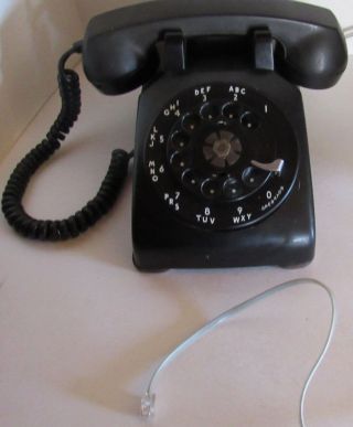 Vintage 1955 Black Western Electric Bell C/d 500 Rotary Telephone Modern Wire