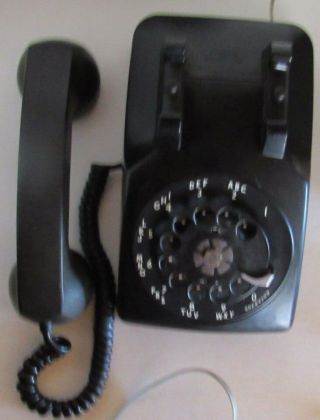 Vintage 1955 Black Western Electric Bell C/D 500 Rotary Telephone Modern Wire 3