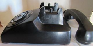 Vintage 1955 Black Western Electric Bell C/D 500 Rotary Telephone Modern Wire 7