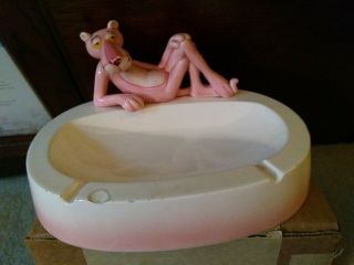 Vintage The Pink Panther Cartoon Junction Ashtray 7x5 Inches